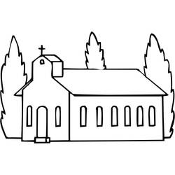 Dessin à colorier: Église (Bâtiments et Architecture) #64259 - Coloriages à imprimer