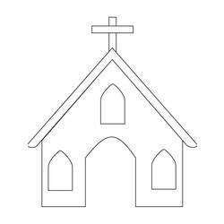 Dessin à colorier: Église (Bâtiments et Architecture) #64303 - Coloriages à imprimer