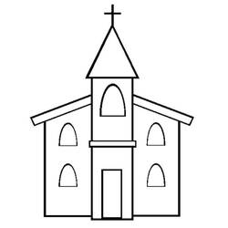 Dessin à colorier: Église (Bâtiments et Architecture) #64314 - Coloriages à imprimer
