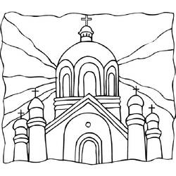 Dessin à colorier: Église (Bâtiments et Architecture) #64333 - Coloriages à imprimer