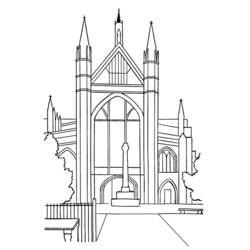 Dessin à colorier: Église (Bâtiments et Architecture) #64348 - Coloriages à imprimer