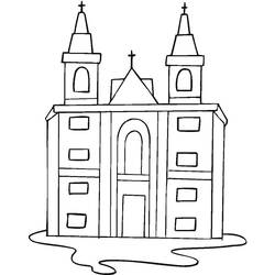 Dessin à colorier: Église (Bâtiments et Architecture) #64351 - Coloriages à imprimer
