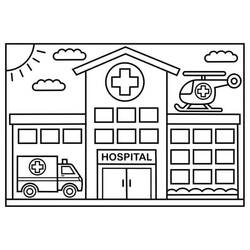 Coloriage gratuit Hôpital (Bâtiments et Architecture) #190206 à colorier aux crayons