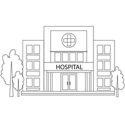 Coloriage Hôpital (Bâtiments et Architecture) #190215 à imprimer et colorier
