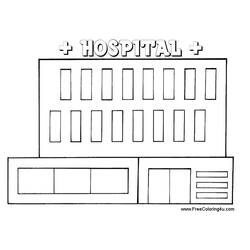 Dessin à colorier: Hôpital (Bâtiments et Architecture) #61976 - Coloriages à imprimer