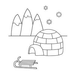 Dessin à colorier: Igloo (Bâtiments et Architecture) #179793 - Coloriages à Imprimer Gratuits