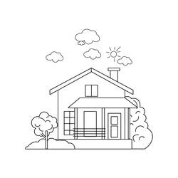 Joli coloriage Maison (Bâtiments et Architecture) #172220, prêt à imprimer
