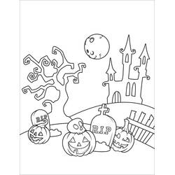 Dessin à colorier: Maison Hantée (Bâtiments et Architecture) #198077 - Coloriages à Imprimer Gratuits