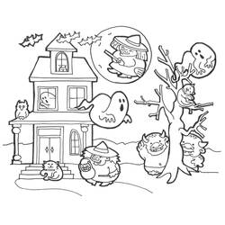 Dessin à colorier: Maison Hantée (Bâtiments et Architecture) #198078 - Coloriages à Imprimer Gratuits