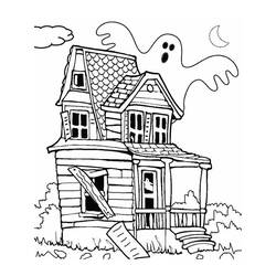 Dessin à colorier: Maison Hantée (Bâtiments et Architecture) #198087 - Coloriages à Imprimer Gratuits