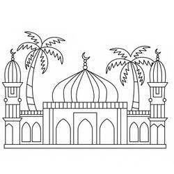 Dessin à colorier: Mosquée (Bâtiments et Architecture) #218403 - Coloriages à Imprimer Gratuits