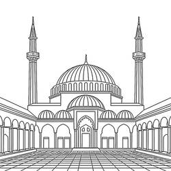 Dessin à colorier: Mosquée (Bâtiments et Architecture) #218405 - Coloriages à Imprimer Gratuits