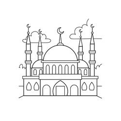 Dessin à colorier: Mosquée (Bâtiments et Architecture) #218427 - Coloriages à Imprimer Gratuits
