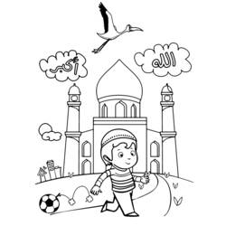 Dessin à colorier: Mosquée (Bâtiments et Architecture) #64511 - Coloriages à Imprimer