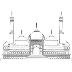 Dessin à colorier: Mosquée (Bâtiments et Architecture) #64512 - Coloriages à Imprimer