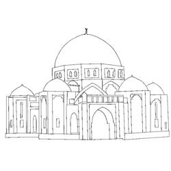 Dessin à colorier: Mosquée (Bâtiments et Architecture) #64514 - Coloriages à imprimer