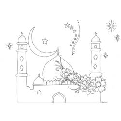 Dessin à colorier: Mosquée (Bâtiments et Architecture) #64515 - Coloriages à Imprimer