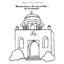 Dessin à colorier: Mosquée (Bâtiments et Architecture) #64527 - Coloriages à imprimer