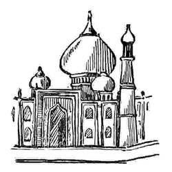 Dessin à colorier: Mosquée (Bâtiments et Architecture) #64535 - Coloriages à imprimer