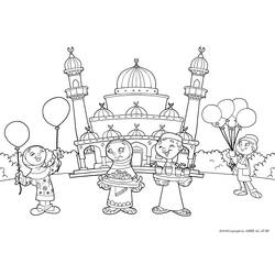 Dessin à colorier: Mosquée (Bâtiments et Architecture) #64573 - Coloriages à imprimer