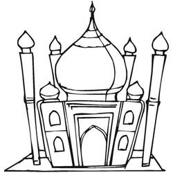 Dessin à colorier: Mosquée (Bâtiments et Architecture) #64577 - Coloriages à Imprimer