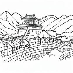 Dessins à colorier: Muraille de Chine - Coloriages à Imprimer Gratuits