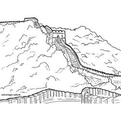Dessin à colorier: Muraille de Chine (Bâtiments et Architecture) #190403 - Coloriages à Imprimer Gratuits