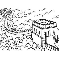 Dessin à colorier: Muraille de Chine (Bâtiments et Architecture) #190417 - Coloriages à Imprimer Gratuits