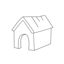 Dessin à colorier: Niche à chien (Bâtiments et Architecture) #62338 - Coloriages à Imprimer