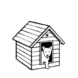Dessin à colorier: Niche à chien (Bâtiments et Architecture) #62343 - Coloriages à Imprimer