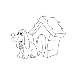 Dessin à colorier: Niche à chien (Bâtiments et Architecture) #62344 - Coloriages à Imprimer
