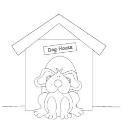 Dessin à colorier: Niche à chien (Bâtiments et Architecture) #62348 - Coloriages à Imprimer