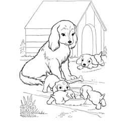 Dessin à colorier: Niche à chien (Bâtiments et Architecture) #62367 - Coloriages à Imprimer