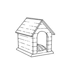 Dessin à colorier: Niche à chien (Bâtiments et Architecture) #62396 - Coloriages à Imprimer