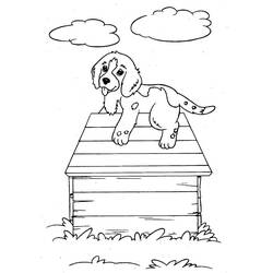 Dessin à colorier: Niche à chien (Bâtiments et Architecture) #62424 - Coloriages à Imprimer