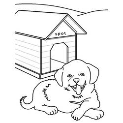 Dessin à colorier: Niche à chien (Bâtiments et Architecture) #62450 - Coloriages à Imprimer