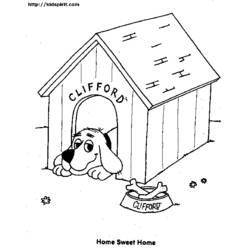 Dessin à colorier: Niche pour chien (Bâtiments et Architecture) #62337 - Coloriages à Imprimer Gratuits