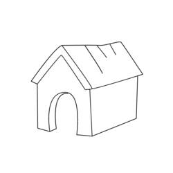 Dessin à colorier: Niche pour chien (Bâtiments et Architecture) #62338 - Coloriages à Imprimer Gratuits