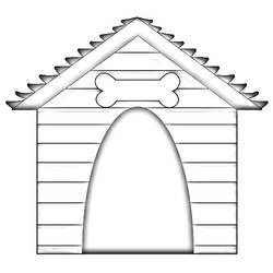 Dessin à colorier: Niche pour chien (Bâtiments et Architecture) #62340 - Coloriages à Imprimer Gratuits