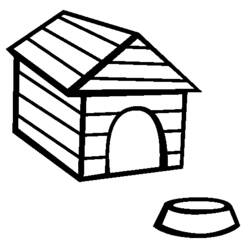 Dessin à colorier: Niche pour chien (Bâtiments et Architecture) #62341 - Coloriages à Imprimer Gratuits