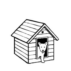 Dessin à colorier: Niche pour chien (Bâtiments et Architecture) #62343 - Coloriages à Imprimer Gratuits