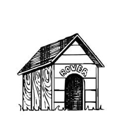 Dessin à colorier: Niche pour chien (Bâtiments et Architecture) #62346 - Coloriages à Imprimer Gratuits