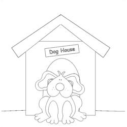 Dessin à colorier: Niche pour chien (Bâtiments et Architecture) #62348 - Coloriages à Imprimer Gratuits