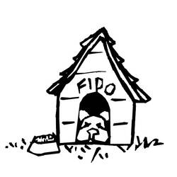 Dessin à colorier: Niche pour chien (Bâtiments et Architecture) #62352 - Coloriages à Imprimer Gratuits