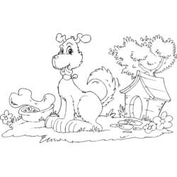 Dessin à colorier: Niche pour chien (Bâtiments et Architecture) #62364 - Coloriages à Imprimer Gratuits
