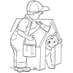 Dessin à colorier: Niche pour chien (Bâtiments et Architecture) #62372 - Coloriages à Imprimer Gratuits