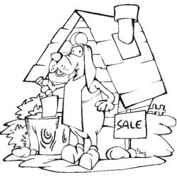 Dessin à colorier: Niche pour chien (Bâtiments et Architecture) #62375 - Coloriages à Imprimer Gratuits
