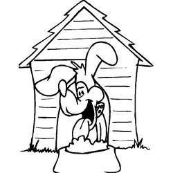 Dessin à colorier: Niche pour chien (Bâtiments et Architecture) #62376 - Coloriages à Imprimer Gratuits