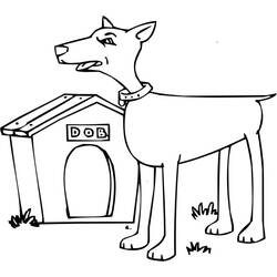 Dessin à colorier: Niche pour chien (Bâtiments et Architecture) #62382 - Coloriages à Imprimer Gratuits