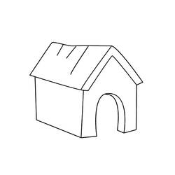 Dessin à colorier: Niche pour chien (Bâtiments et Architecture) #62394 - Coloriages à Imprimer Gratuits